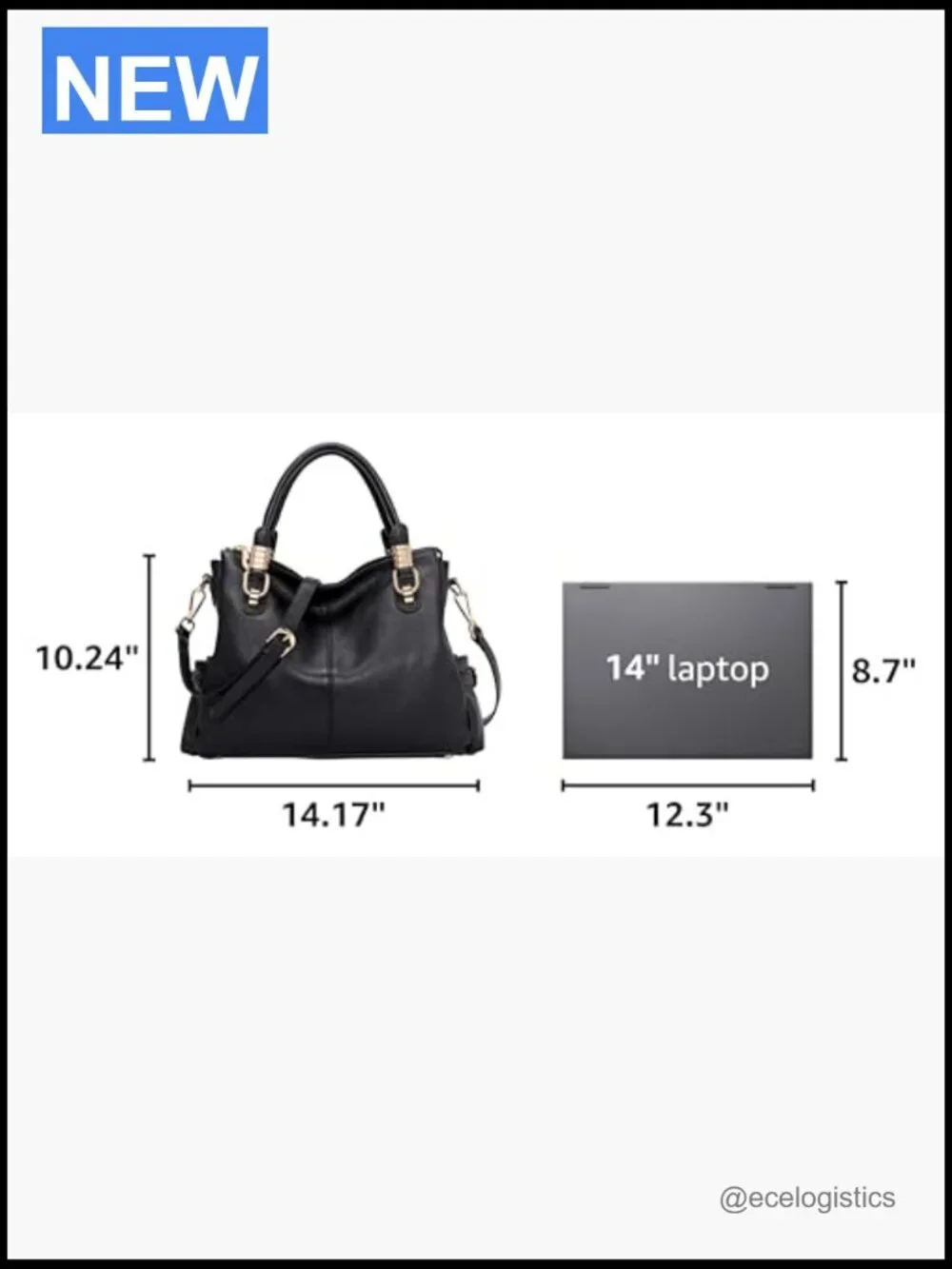 Genuine Leather Satchel Tote Shoulder Bag Large Laptop Purse